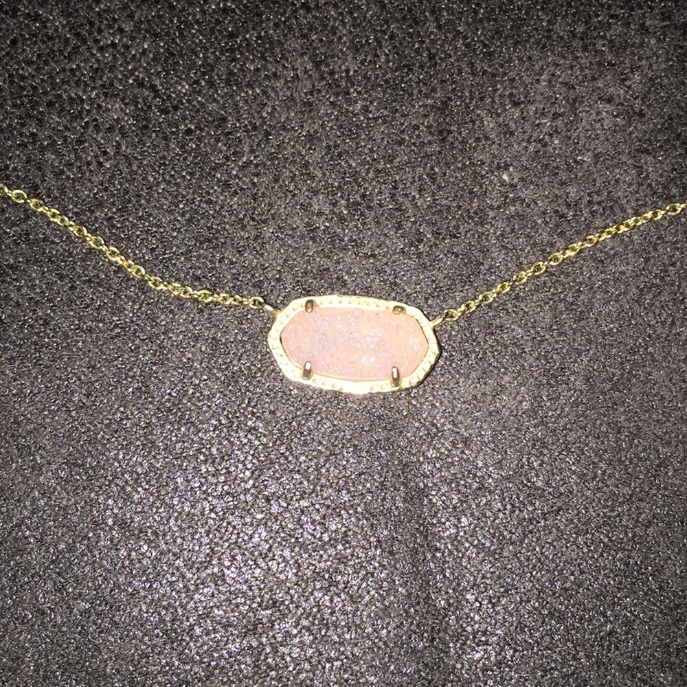 Kendra Scott light pink drusy necklace